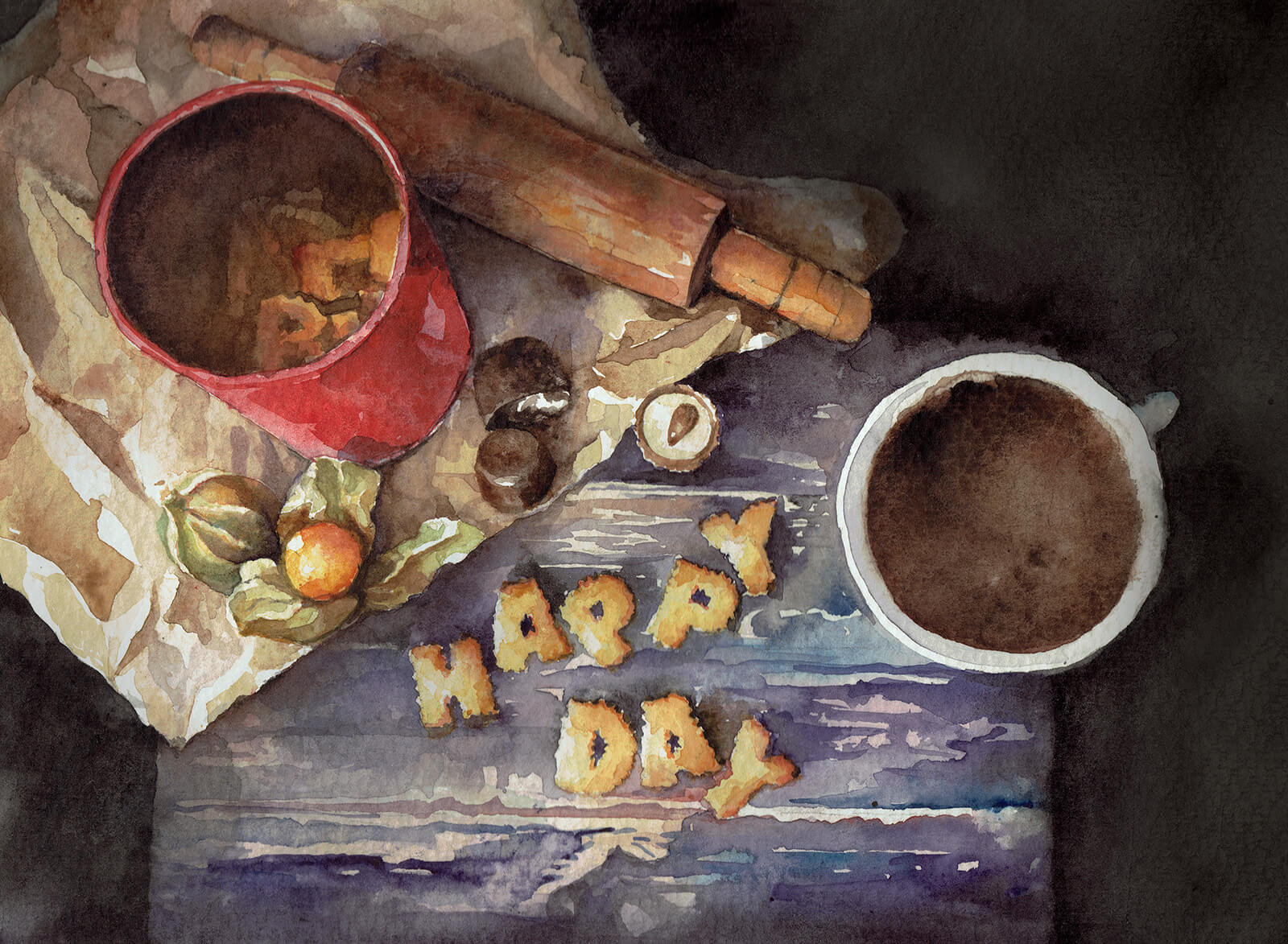 Happy Day- Watercolor painting